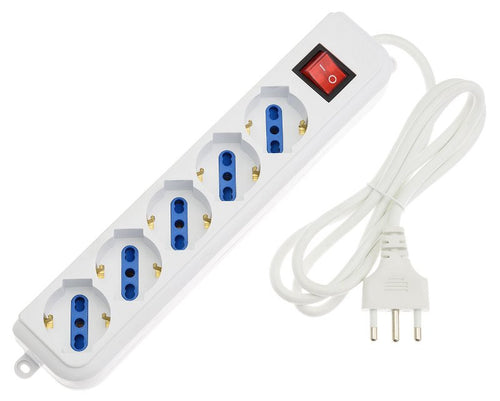 Presa Multipla 5 Posti UNIVERSAL Spina 16A 2P+T - 5 Prese 16A 2P+T