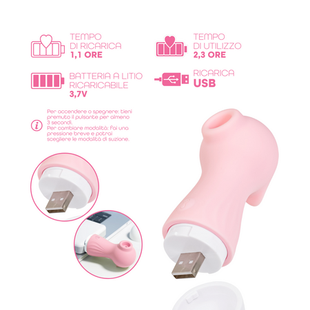 Succhia Clitoride Stimolatore Clitorideo a Suzione in Silicone Clit Sucker SexToy