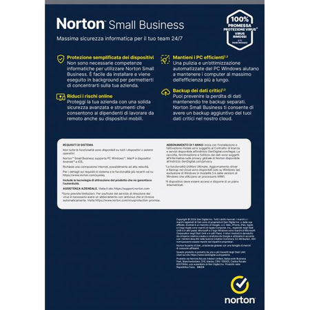 NORTON SMALL BUSINESS 250GB IT 1 USER 10 DEVICE 12 Mesi BOX 21454860