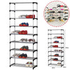 Scarpiera Scaffale Casa Multiuso 9 Ripiani In Metallo Impilabile 60x30x140cm