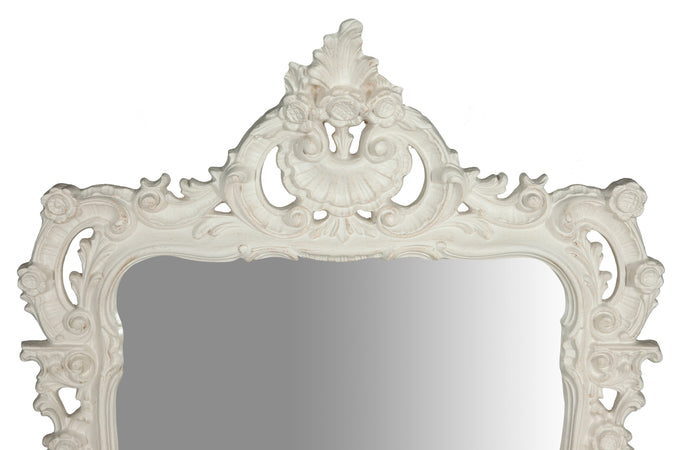 Biscottini SPECCHIERA DA PARETE IN LEGNO FINITURA BIANCA ANTICATA MADE IN ITALY