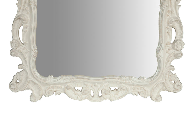 Biscottini SPECCHIERA DA PARETE IN LEGNO FINITURA BIANCA ANTICATA MADE IN ITALY