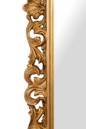 Biscottini SPECCHIERA DA PARETE IN LEGNO FINITURA FOGLIA ORO ANTICATO MADE IN ITALY