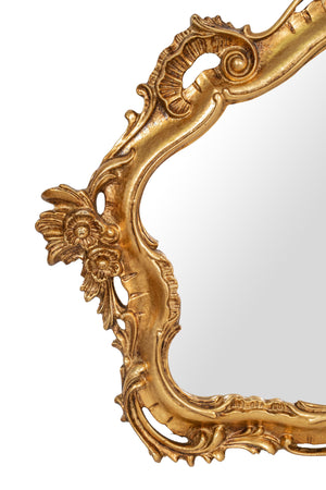 Biscottini Specchiera Biscottini Legno Foglia Oro Anticato Parete 110x4x72 Italiana