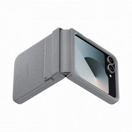 Samsung Galaxy Z Flip6 Kindsuit Case Grigia (SAM Z Flip6 Faux Leather Case Grey)