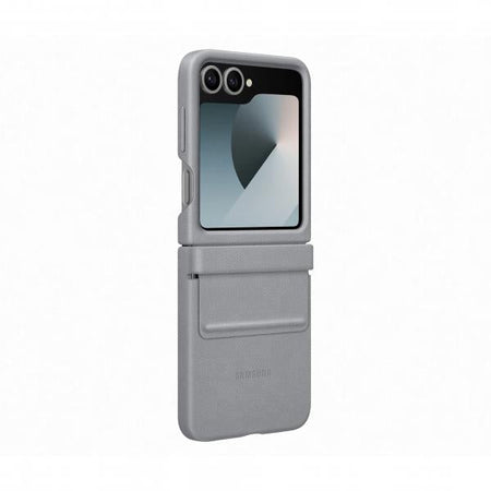 Samsung Galaxy Z Flip6 Kindsuit Case Grigia (SAM Z Flip6 Faux Leather Case Grey)