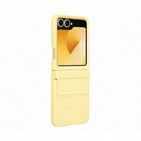 Samsung Galaxy Z Flip6 Kindsuit Case Gialla (SAM Z Flip6 Faux Leather Case Yellow)