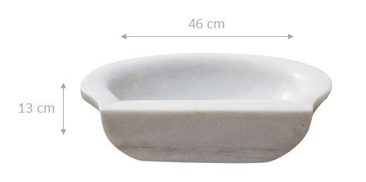 Biscottini Lavandino in marmo bianco L46xPR31xH13 cm