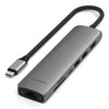 Satechi ST-P7SM hub di interfaccia USB tipo-C 10000 Mbit/s Grigio (Satechi 7-in-1 USB-C Slim Multiport Ad)