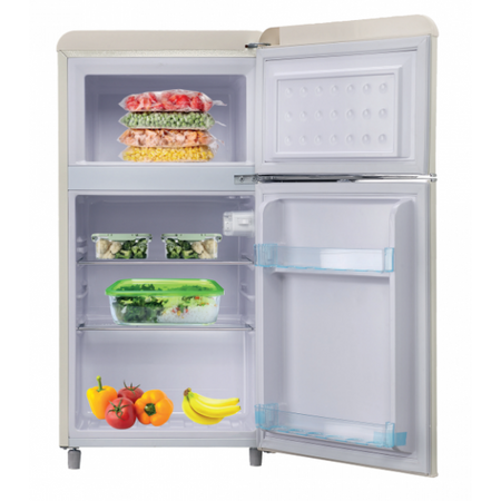 Dcg Frigo Doppia Porta Linea Retro' 100lt E Crema Mf100ccdp