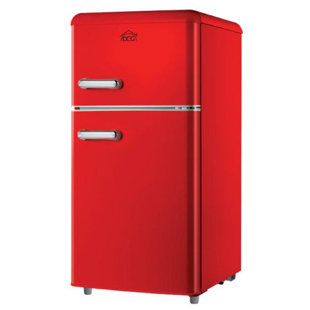 Dcg Frigo Doppia Porta Linea Retro' 100lt E Rosso Mf100rcdp
