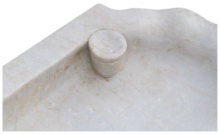 Biscottini Vasca smerlata in marmo bianco L120xPR56xH15 cm