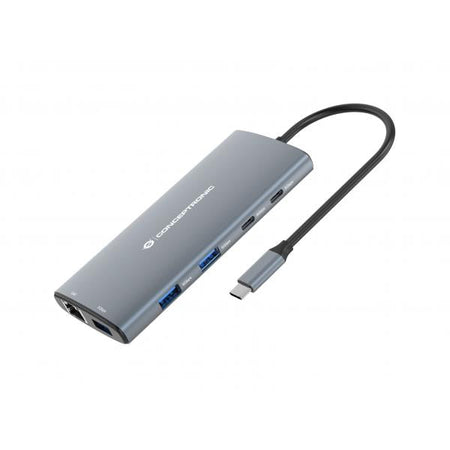 Docking Station Conceptronic DONN06G - replicatore di porte per laptop - Cablato USB 3.2 Gen 1 (3.1 Gen 1) Type-C - Grigio