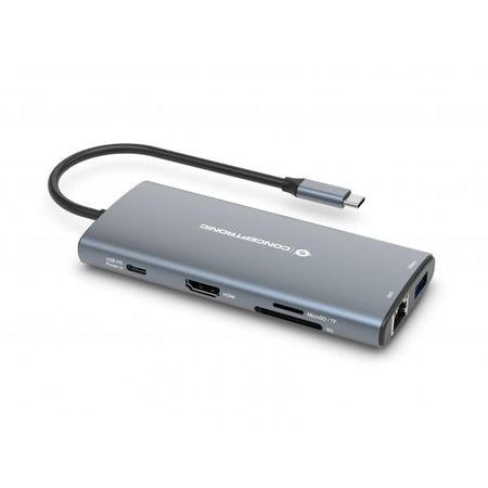 Docking Station Conceptronic DONN06G - replicatore di porte per laptop - Cablato USB 3.2 Gen 1 (3.1 Gen 1) Type-C - Grigio