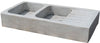 Biscottini Acquaio a due buche in marmo bianco L122xPR61xH20 cm Vasca realizzata Offerta