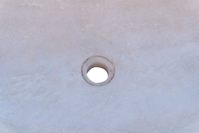 Biscottini Lavandino in marmo bianco L114xPR45xH18 cm Vasca realizzata completamente