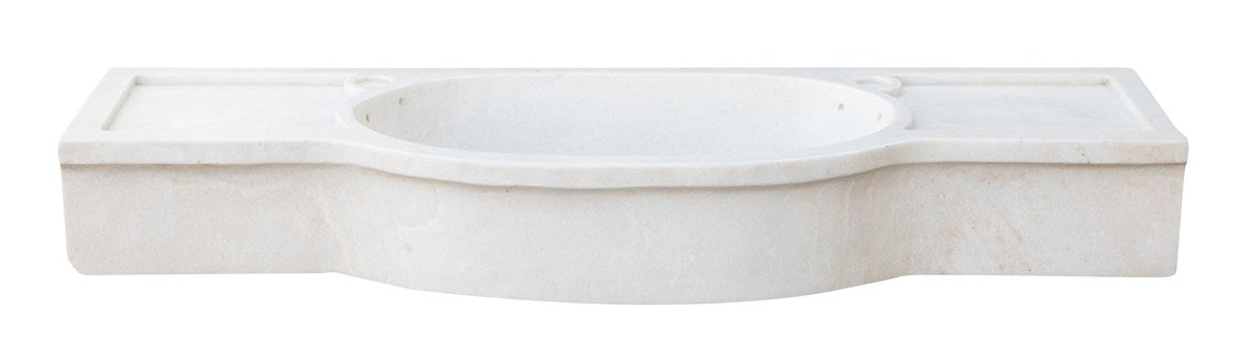 Biscottini LAVABO IN MARMO BIANCO L133XPR18XH43 CM Vasca realizzata completamente Offerta