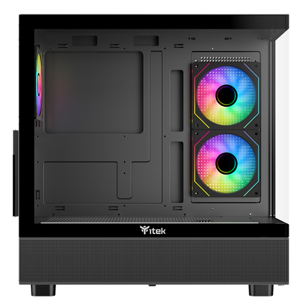 Case Itek SHOWBUI 42B - Gaming Tower, ATX, 3x12cm ARGB fan, 2xUSB3, Type-C, Side & Front Panel Temp Glass