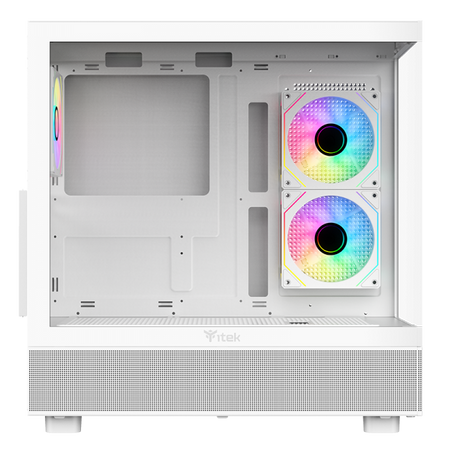 Case Itek SHOWBUI 42W - Gaming Tower, ATX, 3x12cm ARGB fan, 2xUSB3, Type-C, Side & Front Panel Temp Glass - Bianco White Edition