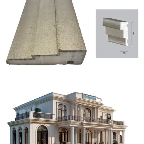 €8,99ml *** STOCK *** Pacco da 20ml di cornice decorativa in XPS Resinata per esterno 12,5X4,5X200cm PD120 - Eternal Parquet
