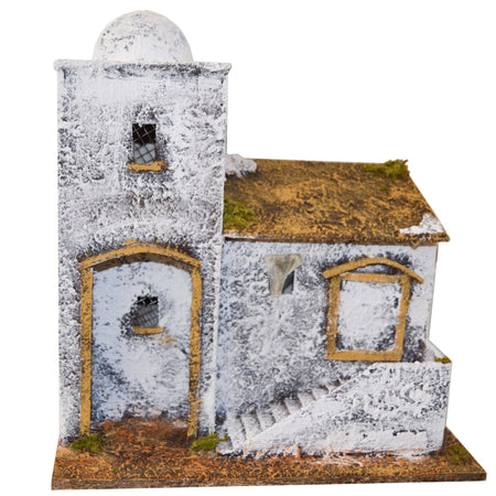 Capanna grotta vuota in legno scenario palestinese con luci 4 modelli diversi per natività presepe natalizio