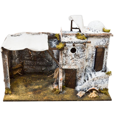 Capanna grotta vuota in legno scenario palestinese con luci 4 modelli diversi per natività presepe natalizio