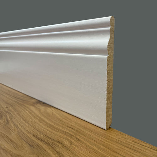 BATTISCOPA SLIM laccato bianco in legno MASSELLO DUCALE 120X10 (prezzo al ML) - Eternal Parquet