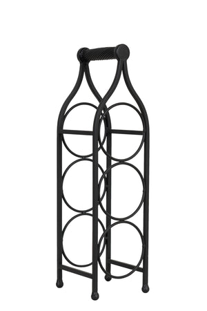 Biscottini Biscottini Portabottiglie Cantinetta 3 Bottiglie Ferro Battuto Nero Anticato