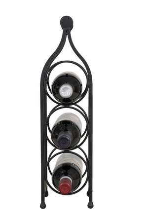 Biscottini Porta bottiglie in ferro battuto finitura nera anticata Cantinetta Offerta