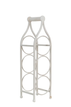 Biscottini Cantinetta Porta Bottiglie Biscottini Ferro Battuto Bianca Anticata 3 Posti