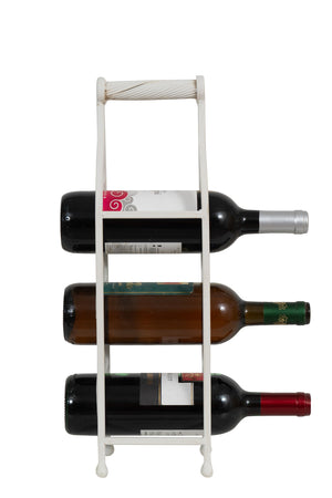 Biscottini Cantinetta Porta Bottiglie Biscottini Ferro Battuto Bianca Anticata 3 Posti