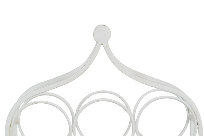 Biscottini Biscottini Cantinetta 6 Bottiglie Ferro Battuto Bianca Anticata 35x14x37