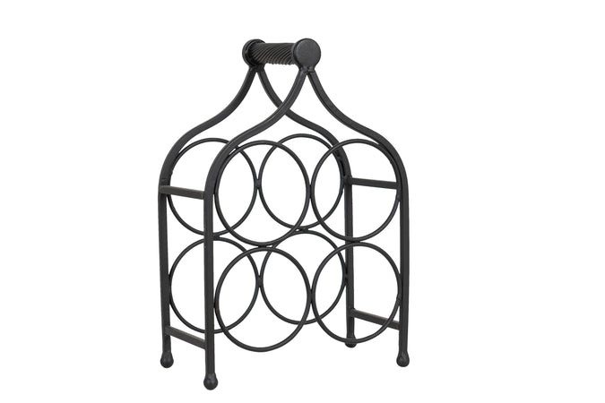 Biscottini Cantinetta Portabottiglie Biscottini 4 Posti Ferro Battuto Nero Anticato