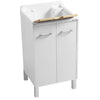 Lavatoio Colavene Domestica Con Piedini 50x50 Bianco Con Tavola Lavapanni In Legno