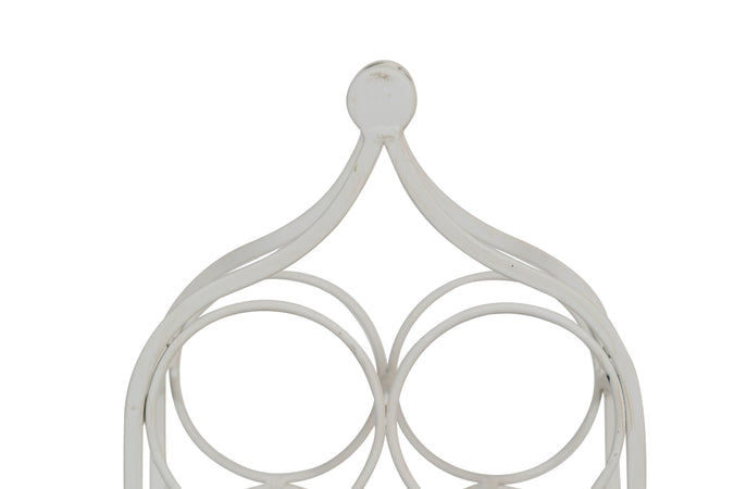 Biscottini Biscottini Cantinetta Porta Bottiglie 4 Posti Ferro Battuto Bianca Anticata