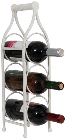 Biscottini Porta bottiglie in ferro battuto finitura bianca anticata Cantinetta Offerta