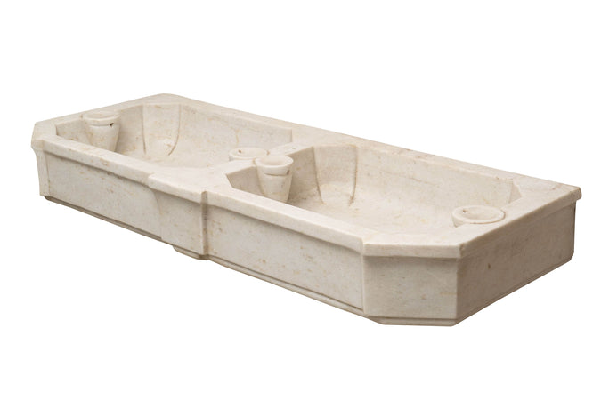 Biscottini Acquaio in marmo bianco 135x56x21 cm Vasca realizzata completamente