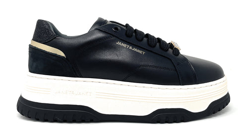 Janet & Janet sneakers donna in pelle black J-422