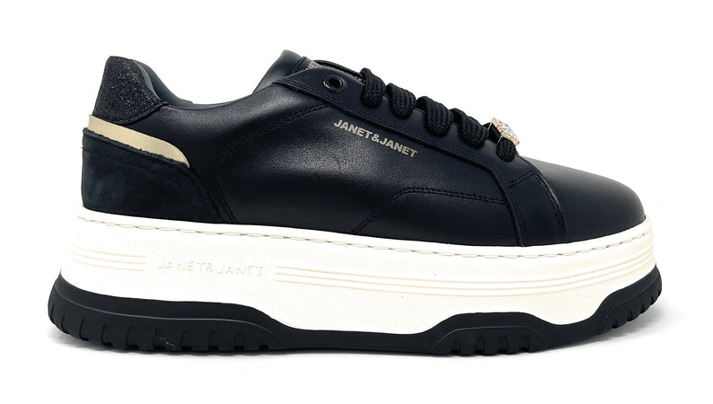 Janet & Janet sneakers donna in pelle black J-422