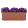 Kit fioriera con supporto in metallo e vassoio - GARDEN ID Relax - Terra. 50 cm - Riciclato e riciclabile al 100% - Volume per piante
