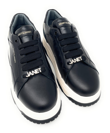 Janet & Janet sneakers donna in pelle black J-422