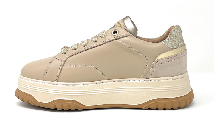 Janet & Janet sneakers donna in pelle beige J-422