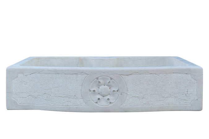 Biscottini Lavandino in marmo bianco di Verona Made in Italy