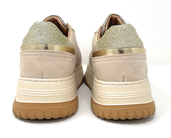 Janet & Janet sneakers donna in pelle beige J-422