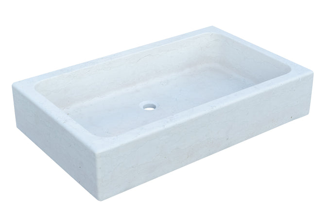 Biscottini Acquaio in marmo bianco L100xPR60xH20 cm Vasca realizzata completamente