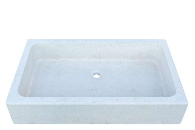 Biscottini Acquaio in marmo bianco L100xPR60xH20 cm Vasca realizzata completamente