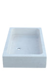Biscottini Acquaio in marmo bianco L100xPR60xH20 cm Vasca realizzata completamente