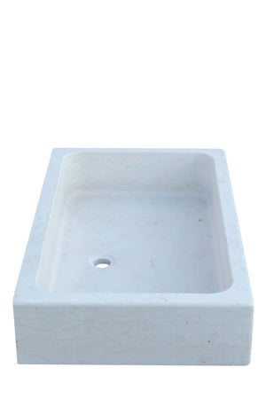 Biscottini Acquaio in marmo bianco L100xPR60xH20 cm Vasca realizzata completamente