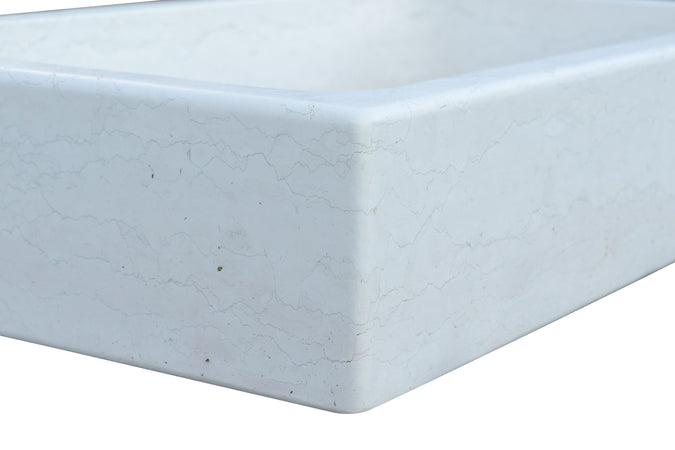 Biscottini Acquaio in marmo bianco L100xPR60xH20 cm Vasca realizzata completamente