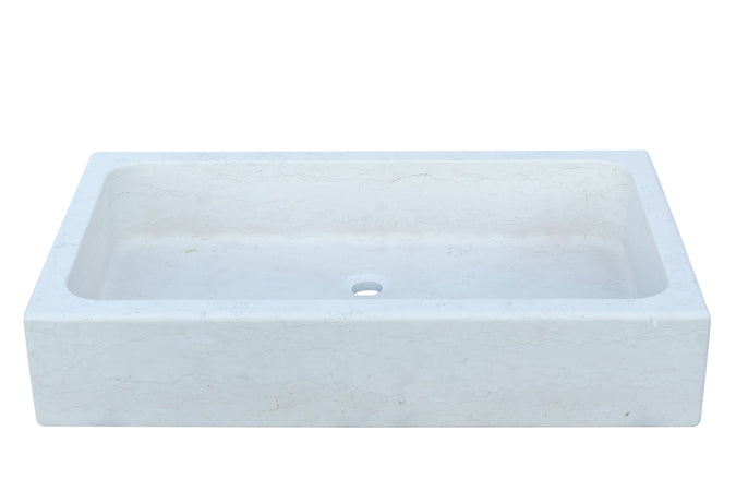 Biscottini Acquaio in marmo bianco L100xPR60xH20 cm Vasca realizzata completamente